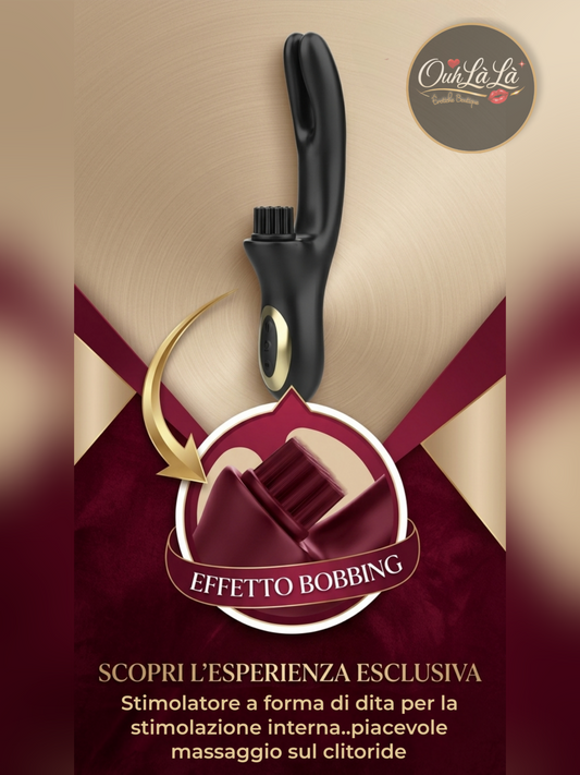 Stimolatore con due dita e spazzolino per il clitoride