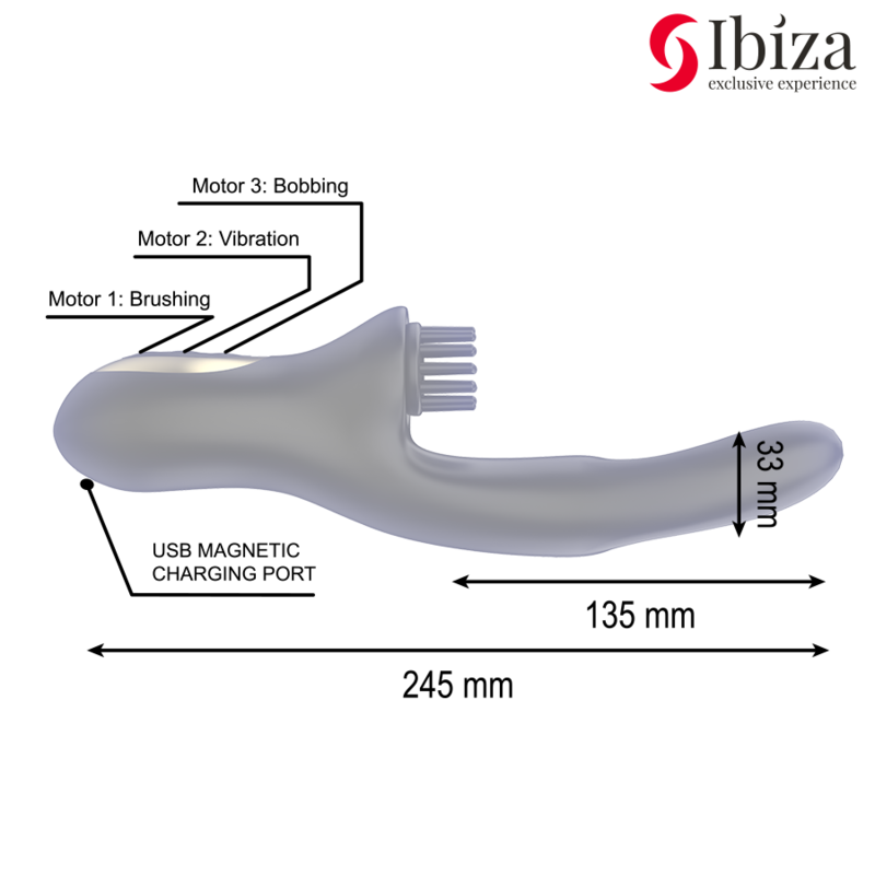 Stimolatore con due dita e spazzolino per il clitoride
