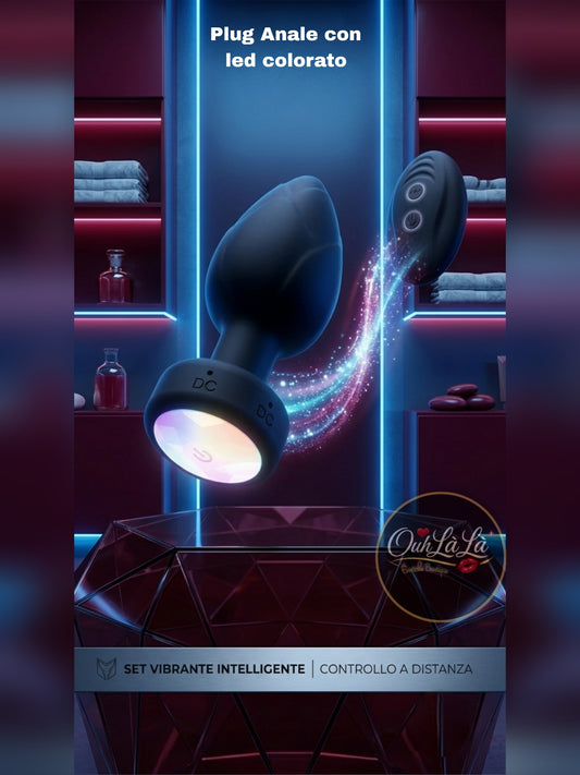 Plug Anale Vibrante con comando a distanza e led multicolor