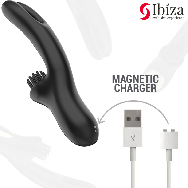 Stimolatore con due dita e spazzolino per il clitoride