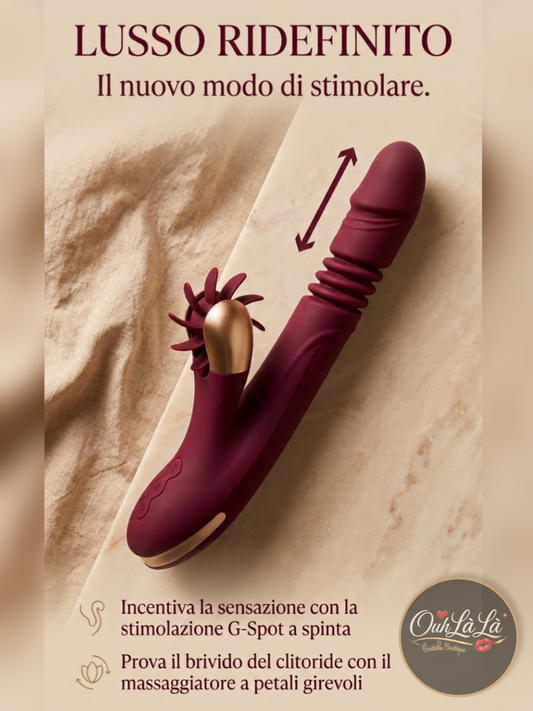 Stimolatore Rabbit con spinta e lingua per il clitoride